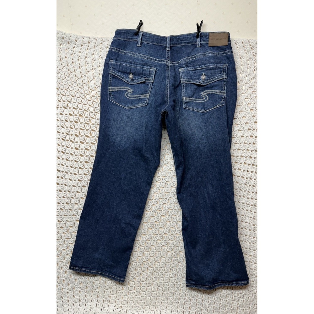 Silver Jeans Gordie Mens Tag 36x30 Fits 38x30 Blue Denim Bootcut Embroidery